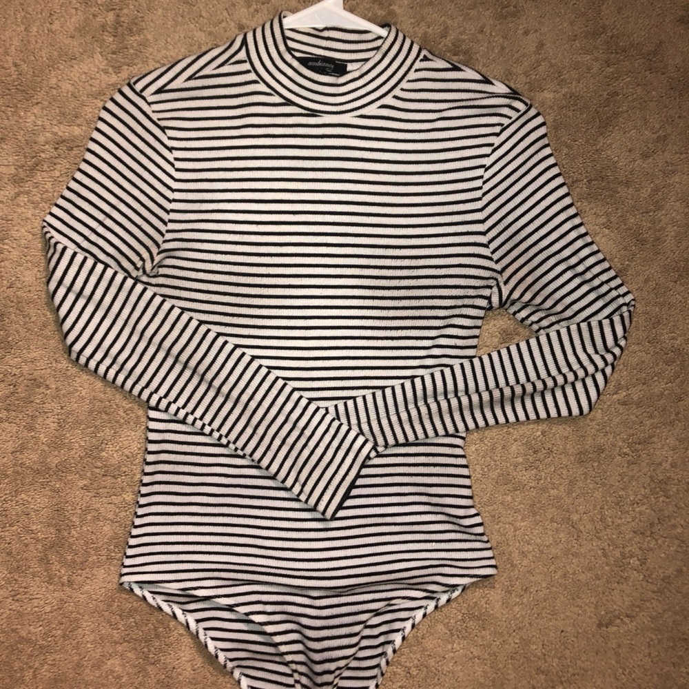 Black and White Striped Bodysuit